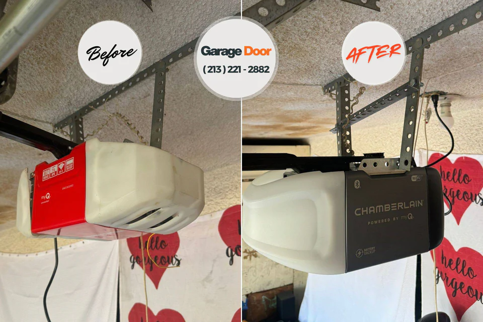 Before and after: garage door repair Manasquan, NJ